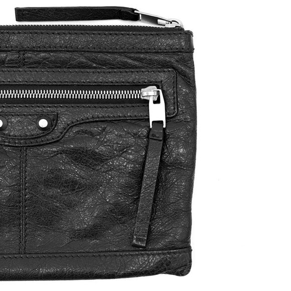 Motor City Classic Clip Leather Clutch Pouch Small Black - Picture 5 of 10